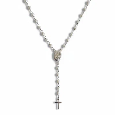 Leni James Women's White The Amelia Pearl Rosary Necklace