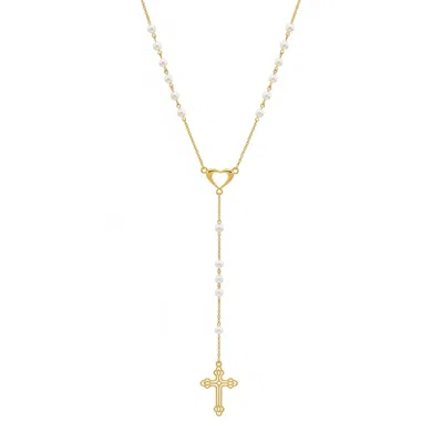 Leni James Women's White The Paloma Pearl Rosary Necklace