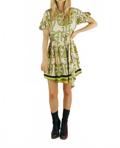 Lenni The Label Sugar Mini Dress In Deco Lime In Multi