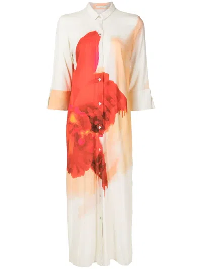 Lenny Niemeyer Abstrac-print Midi Shirtdress In White