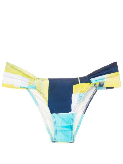 Lenny Niemeyer Abstract-pattern Print Bikini Bottoms In Blue