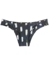 Lenny Niemeyer Abstract-print Bikini Bottoms In Blue