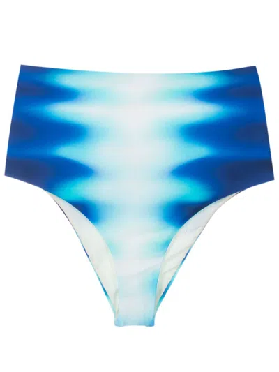 Lenny Niemeyer Abstract-print Bikini Bottoms In Blue