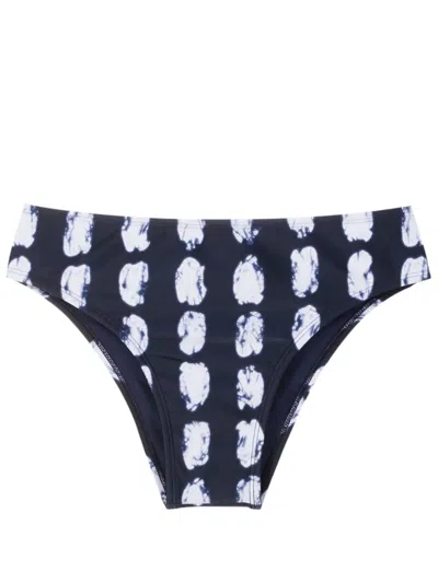 Lenny Niemeyer Abstract-print Bikini Briefs In Blue