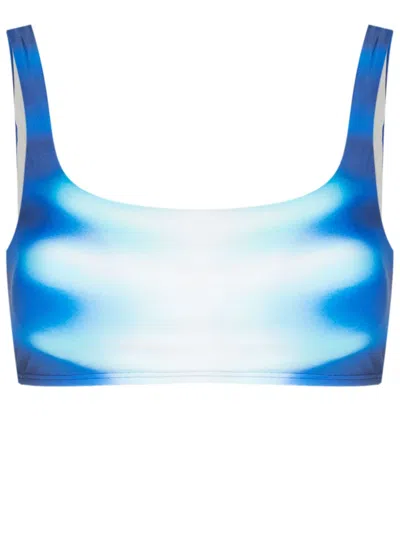 Lenny Niemeyer Abstract-print Bikini Top In Blue