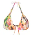 Lenny Niemeyer Abstract-print Bikini Top In Neutrals