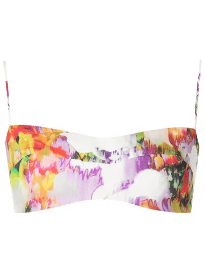 Lenny Niemeyer Abstract-print Cropped Top In Multicolour