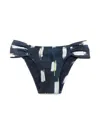 Lenny Niemeyer Abstract-print Draped Bikini Bottoms In Blue