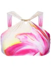Lenny Niemeyer Abstract-print Halterneck Bikini Top In Pink