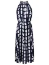 Lenny Niemeyer Abstract-print Halterneck Midi Dress In Blue