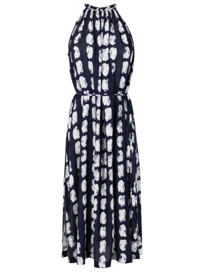 Lenny Niemeyer Abstract-print Halterneck Midi Dress In Blue
