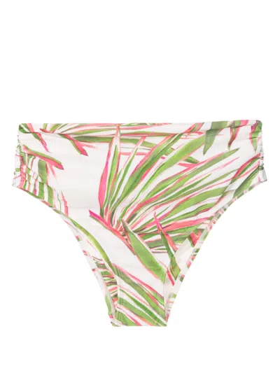 Lenny Niemeyer Abstract-print High-waist Bikini Bottoms In Green