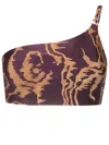 Lenny Niemeyer Abstract-print One-shoulder Bikini Top In Purple