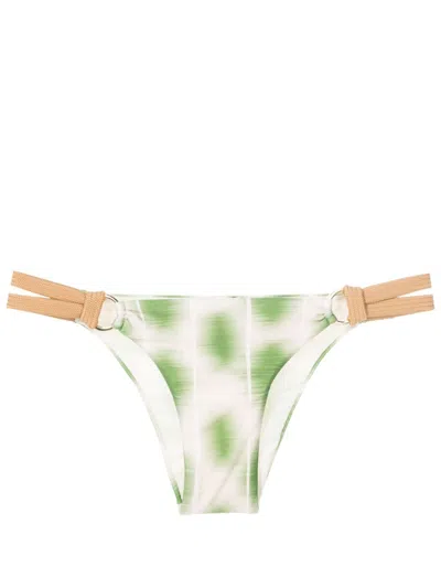 Lenny Niemeyer Abstract-print Rope-detail Bikini Bottoms In Weiss