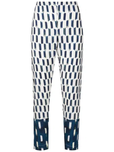 Lenny Niemeyer Abstract-print Silk Slim-fit Trousers In Neutrals