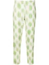 Lenny Niemeyer Abstract-print Stretch-silk Trousers In Green