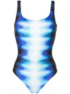Lenny Niemeyer Abstract-print Swimsuit In Blue
