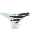 Lenny Niemeyer Abstract Slip-on Bikini Bottoms In Blue