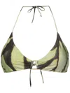 Lenny Niemeyer Abstract Triangle-cup Bikini Top In Green