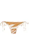 Lenny Niemeyer Animal-pattern Side-tie Bikini Bottoms In Brown