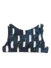 Lenny Niemeyer Athletic Abstract-print Bikini Top In Blue