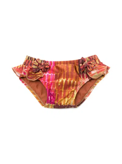 Lenny Niemeyer Kids' Bel Abstract-print Bikini Bottoms In Brown