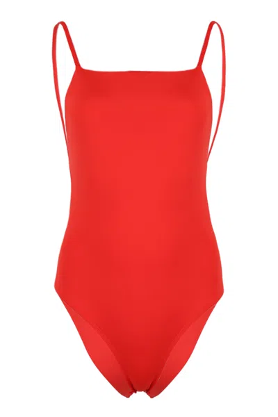 Lenny Niemeyer Bio Back Rushed One Piece Cayenne In Red