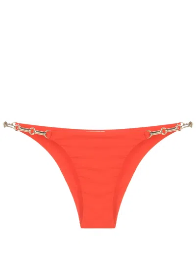 Lenny Niemeyer Bio Chain-link Bikini Bottoms In Red