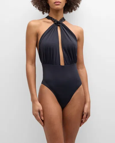 Lenny Niemeyer Bio Loop Chain One-piece Swimsuit In Black