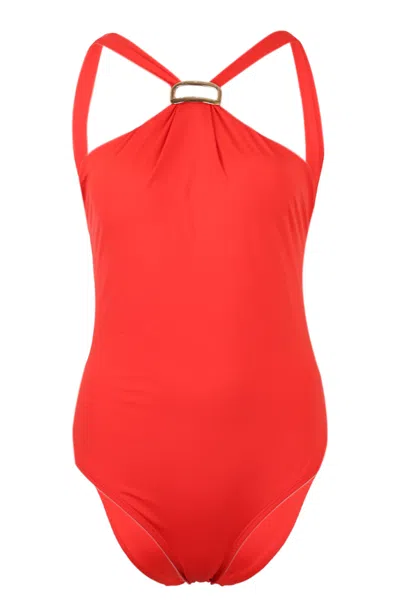 Lenny Niemeyer Bio Rectangle One Piece Cayenne In Red