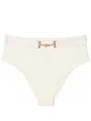 Lenny Niemeyer Buckle-detailing High-waist Bikini Bottoms In White