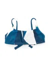 Lenny Niemeyer Burle Rear-tie Bikini Top In Blue