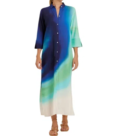 Lenny Niemeyer Button Down Dress In Agate In Blue