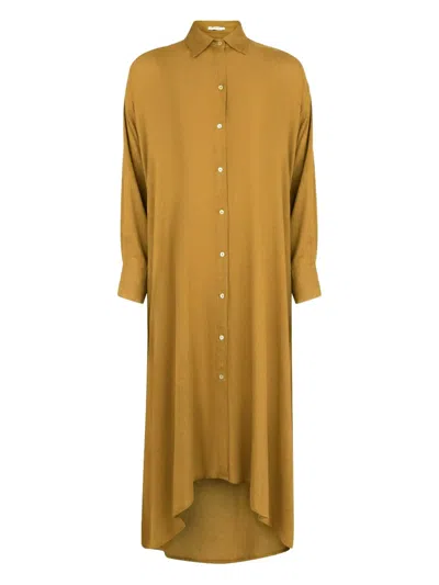 Lenny Niemeyer Button-down Shirt Midi Dress In Brown