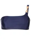 Lenny Niemeyer Chain-link Detailing One-shoulder Bikini Top In Blue