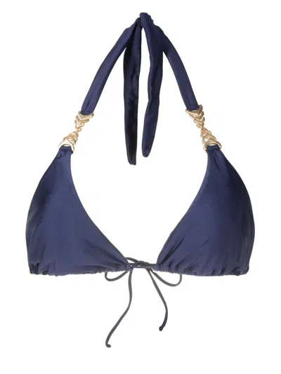 Lenny Niemeyer Chain-link Detailing Triangle-shape Bikini Top In Blue