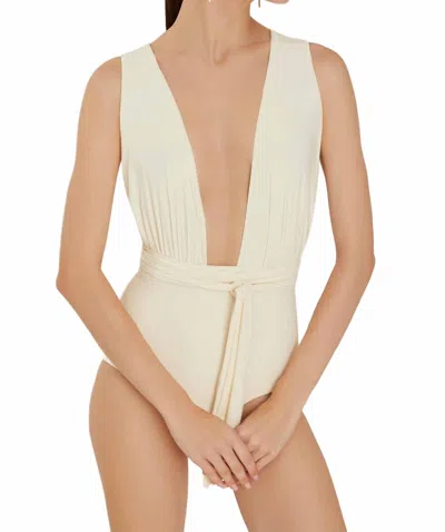 Lenny Niemeyer Chic Multi-way One Piece Swimsuit In Off White