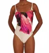 Lenny Niemeyer Classic Clean One Piece Suit In Botanique In Pink