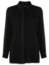 Lenny Niemeyer Contrast-stitching Long-sleeve Shirt In Black