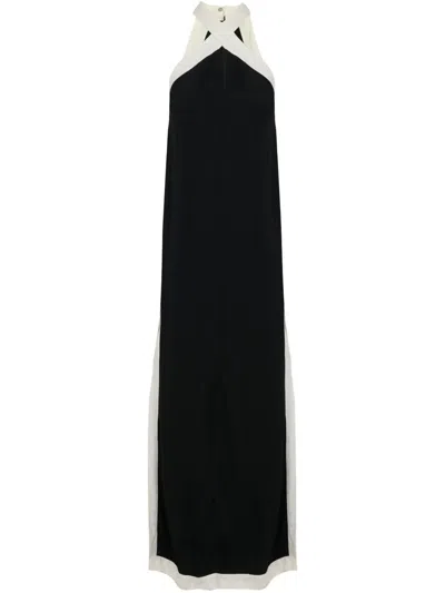 Lenny Niemeyer Contrast-trim Halterneck Dress In Black