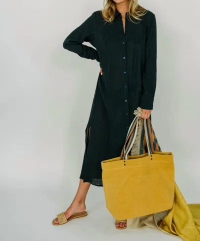 Lenny Niemeyer Cotton Texture Dress In Deep Blue
