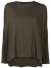 Lenny Niemeyer Curved-hem Long-sleeved Top In Green
