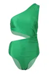 Lenny Niemeyer Cut Out One Shoulder One Piece Verdant In Green