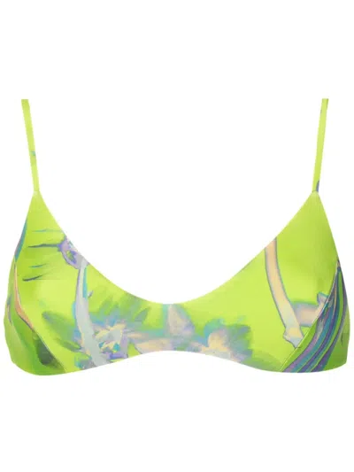 Lenny Niemeyer Dandelion-print Bikini Top In Green