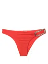 Lenny Niemeyer Decorative Side-buckle Bikini Bottom In Orange