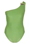 Lenny Niemeyer Detailed Shoulder One Piece Matcha In Green