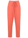 Lenny Niemeyer Drawstring Cropped Trousers In Orange