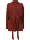 Lenny Niemeyer Drawstring-detailed Shirt Jacket In Brown