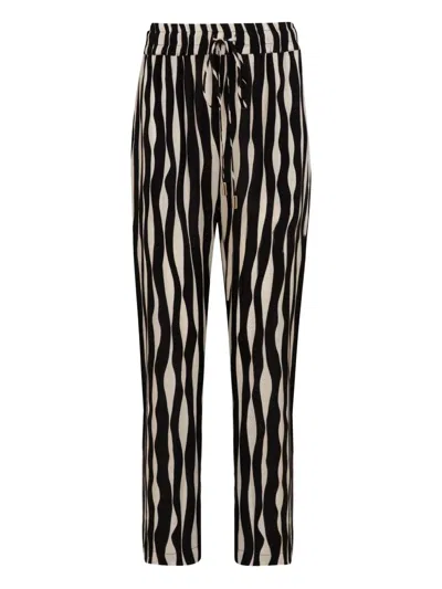 Lenny Niemeyer Drawstring-waist Wave-print Trousers In Black
