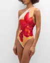 Lenny Niemeyer Flora Loop One-shoulder One-piece Swimsuit In Flora